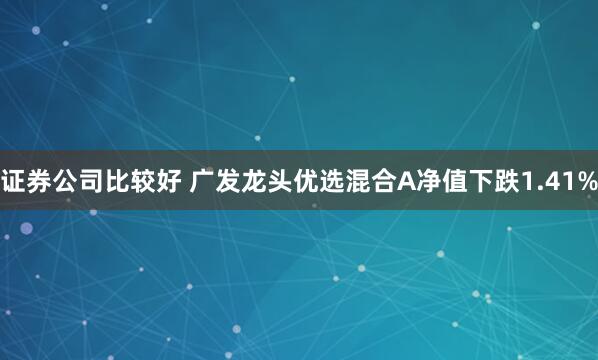 证券公司比较好 广发龙头优选混合A净值下跌1.41%